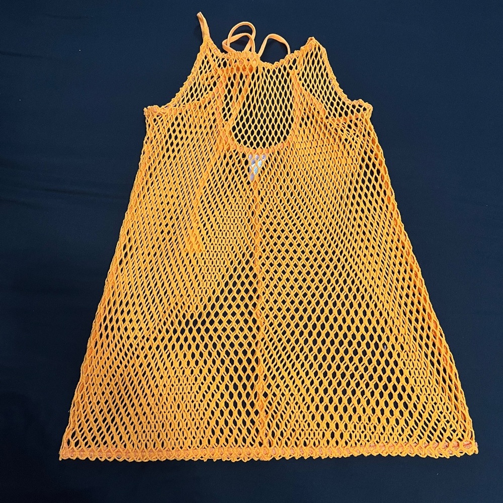Wild Fable Orange Mesh Swim Coverup